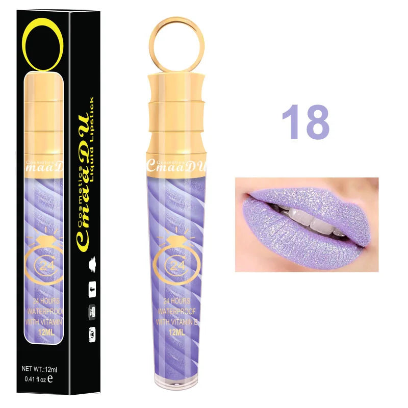 CmaaDU 20Color Matte Lip Gloss Liquid Lipstick Waterproof Lasting Nude Glitter Fashion Scoop Lip Natural Thread Gloss Cosmetics