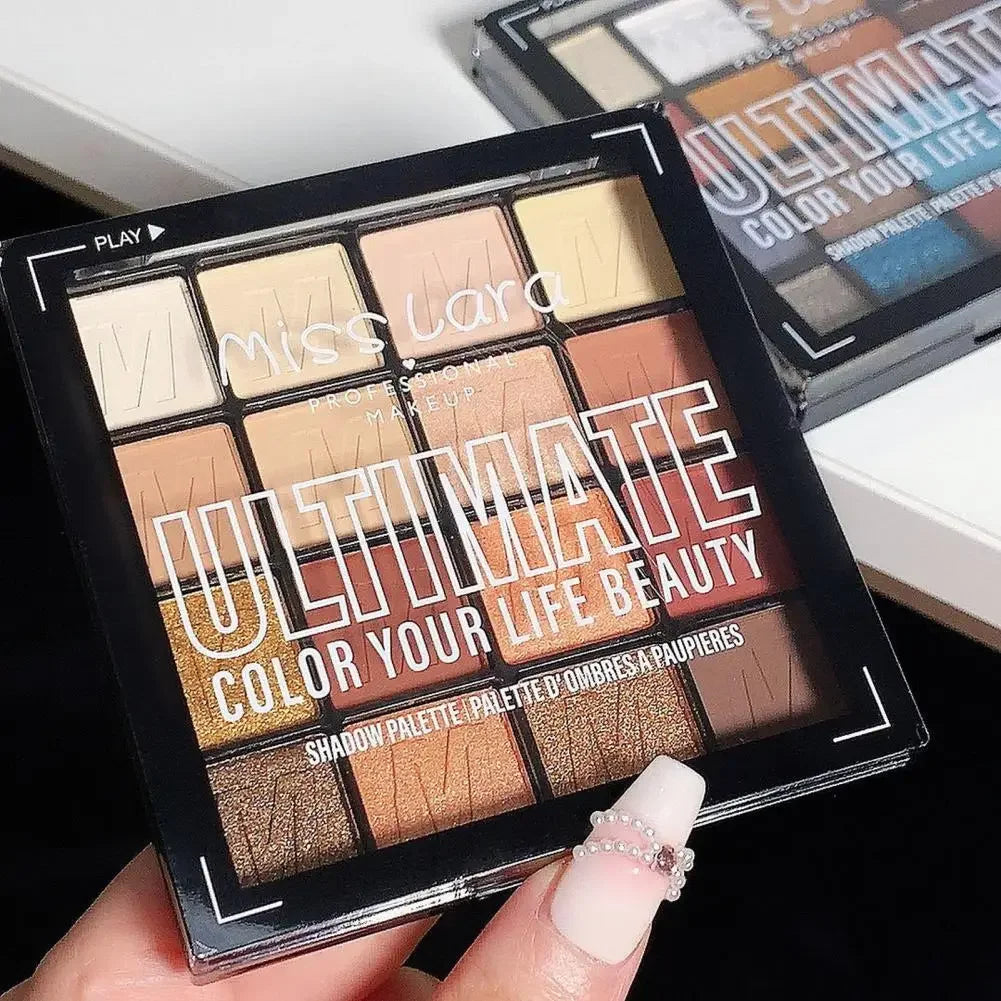 Pearlescent Eye Shadow Plattee Long Lasting Waterproof Eyeshadow Matte Glitter Eyeshadow Palette 16Colors Eyes Make Up Cosmetics