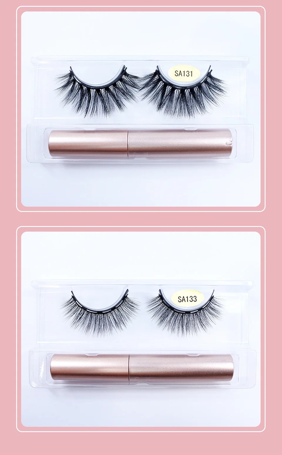 REDSIREN Natural Magnetic Lashes Makeup 1/5Pairs Reusable Magnetic False Eyelashes and Eyeliner Kit