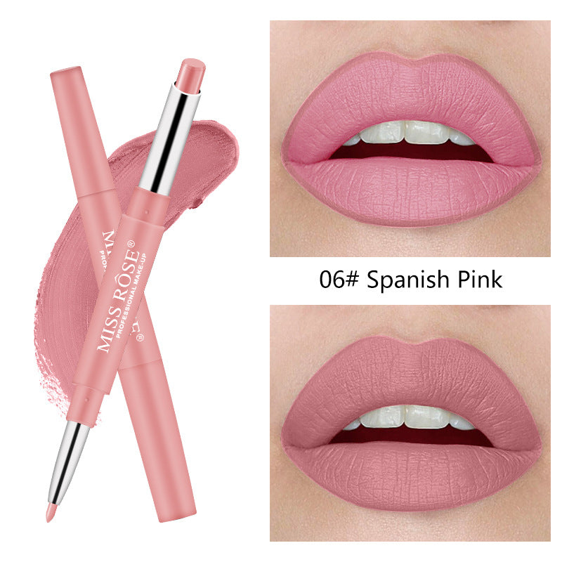 Miss Rose Double-end Lipstick Lipgloss Pencil Makeup Long Lasting Tint Sexy Red Lip Stick Beauty Matte Lip Gloss Pen Cosmetic