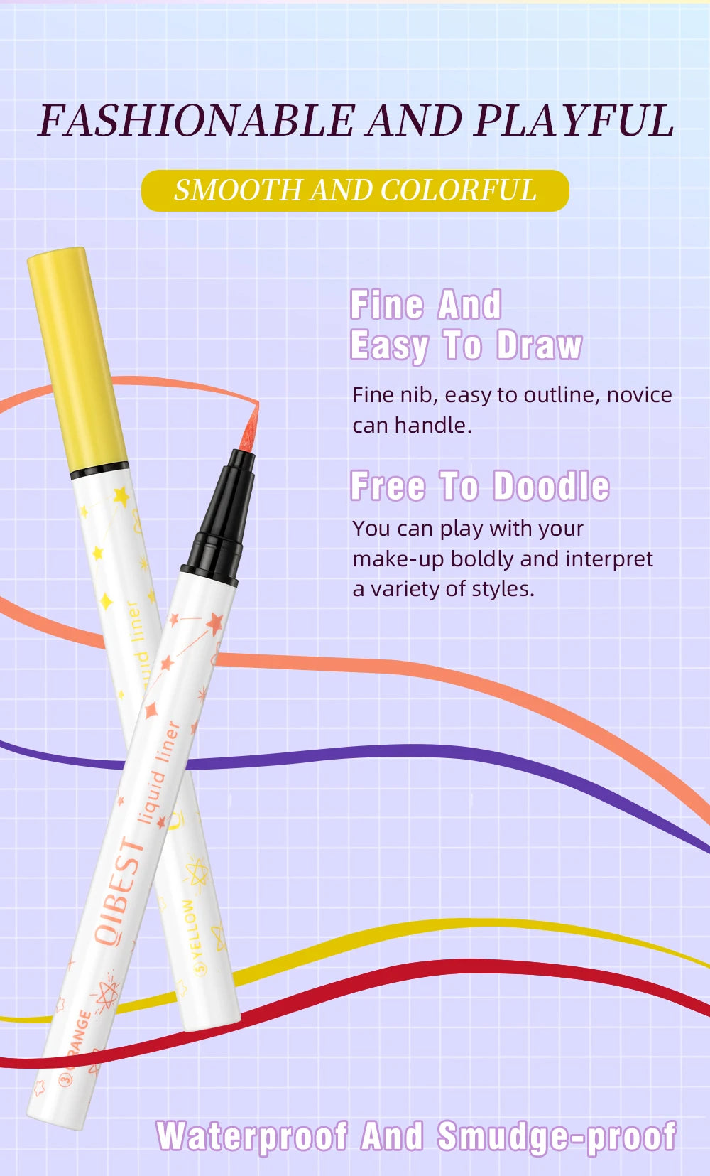 Ultra-Thin Black Eyeliner Pencil Waterproof Long Lasting Smooth 12 Colors Colorful Liquid Eyeliner High Makeup Pigment Eye Liner