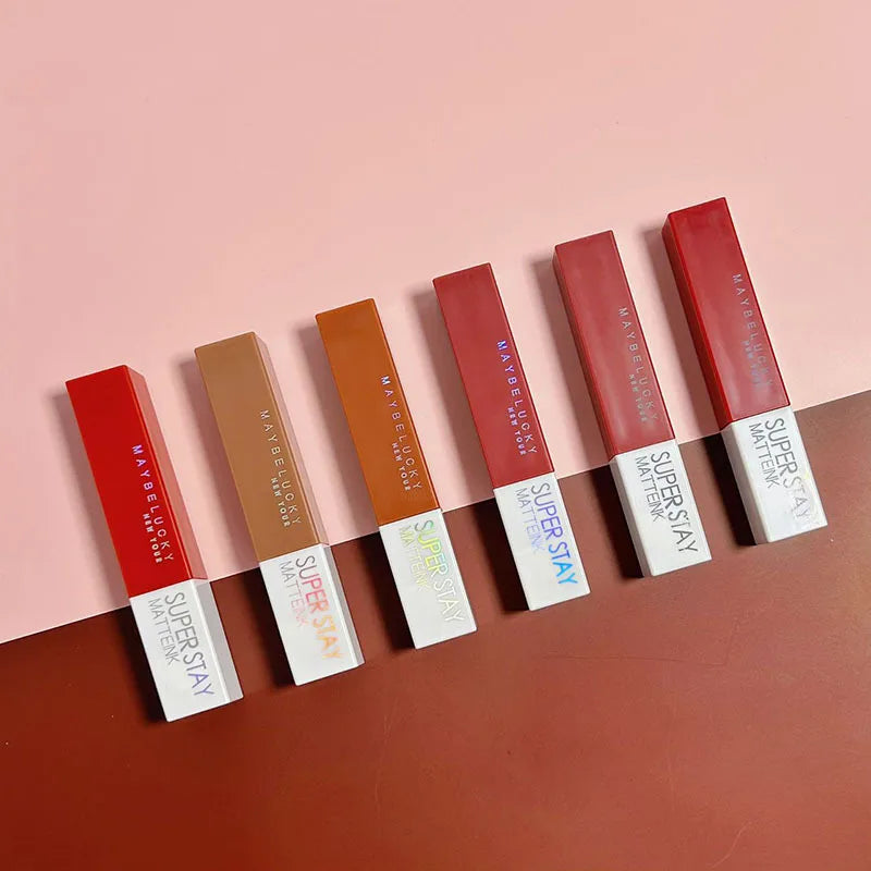 12/24Pcs Matte Lipstick 6/12 Colors Set Long Lasting Waterproof Non-Stick Lipstick Women Lips Makeup Wholesale