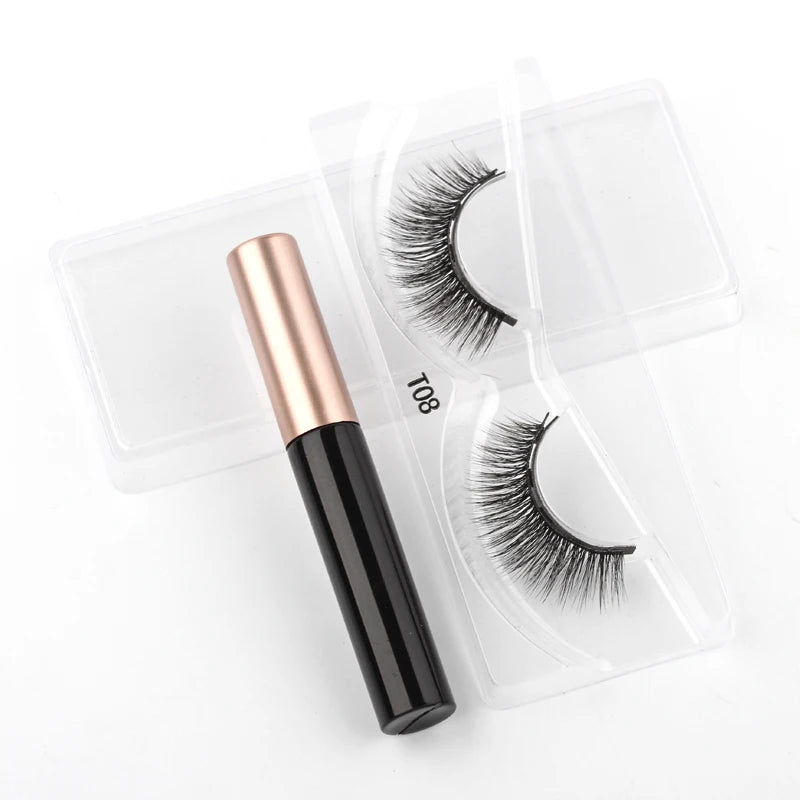 2/3/4 Pairs Magnetic Eyelashes Set Waterproof Liquid Eyeliner Tweezer Wispy False Eyelashes Dramatic 3D Mink Lashes Makeup Tools