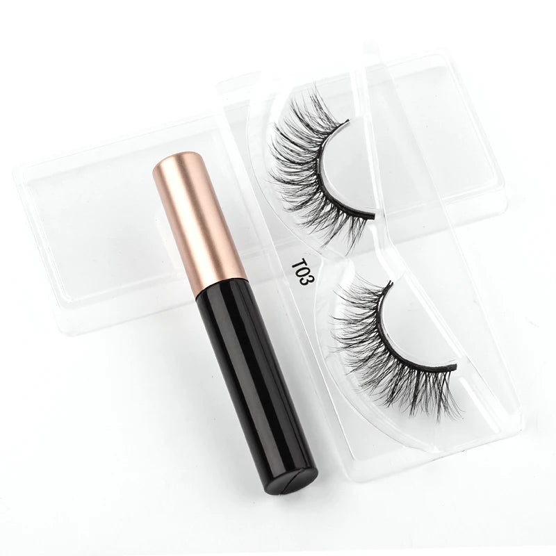 2/3/4 Pairs Magnetic Eyelashes Set Waterproof Liquid Eyeliner Tweezer Wispy False Eyelashes Dramatic 3D Mink Lashes Makeup Tools