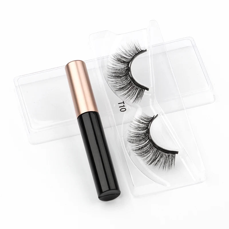 2/3/4 Pairs Magnetic Eyelashes Set Waterproof Liquid Eyeliner Tweezer Wispy False Eyelashes Dramatic 3D Mink Lashes Makeup Tools