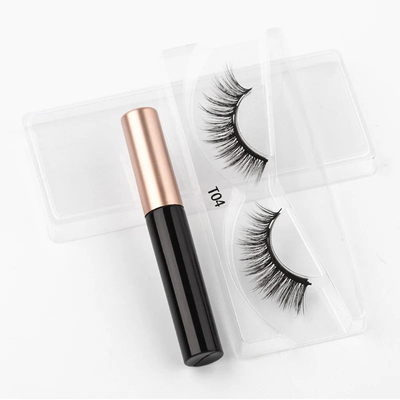 2/3/4 Pairs Magnetic Eyelashes Set Waterproof Liquid Eyeliner Tweezer Wispy False Eyelashes Dramatic 3D Mink Lashes Makeup Tools