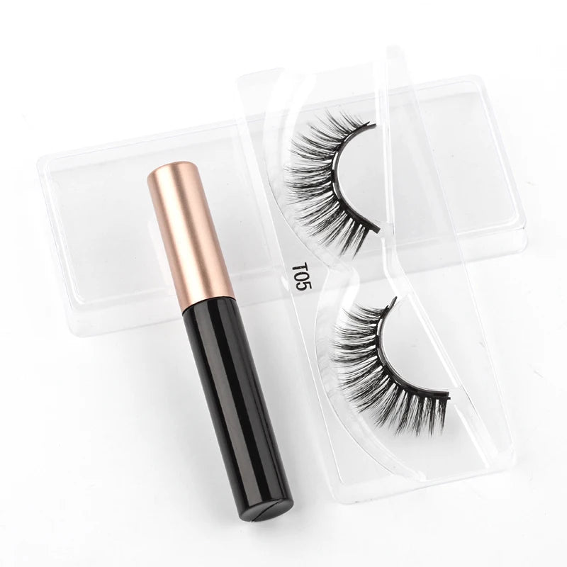 2/3/4 Pairs Magnetic Eyelashes Set Waterproof Liquid Eyeliner Tweezer Wispy False Eyelashes Dramatic 3D Mink Lashes Makeup Tools