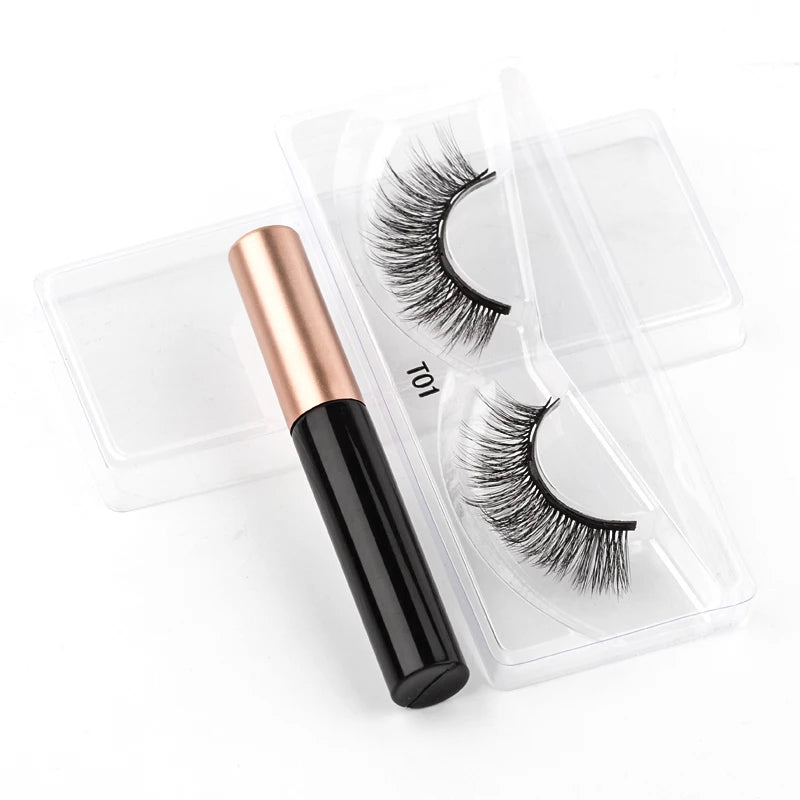 2/3/4 Pairs Magnetic Eyelashes Set Waterproof Liquid Eyeliner Tweezer Wispy False Eyelashes Dramatic 3D Mink Lashes Makeup Tools
