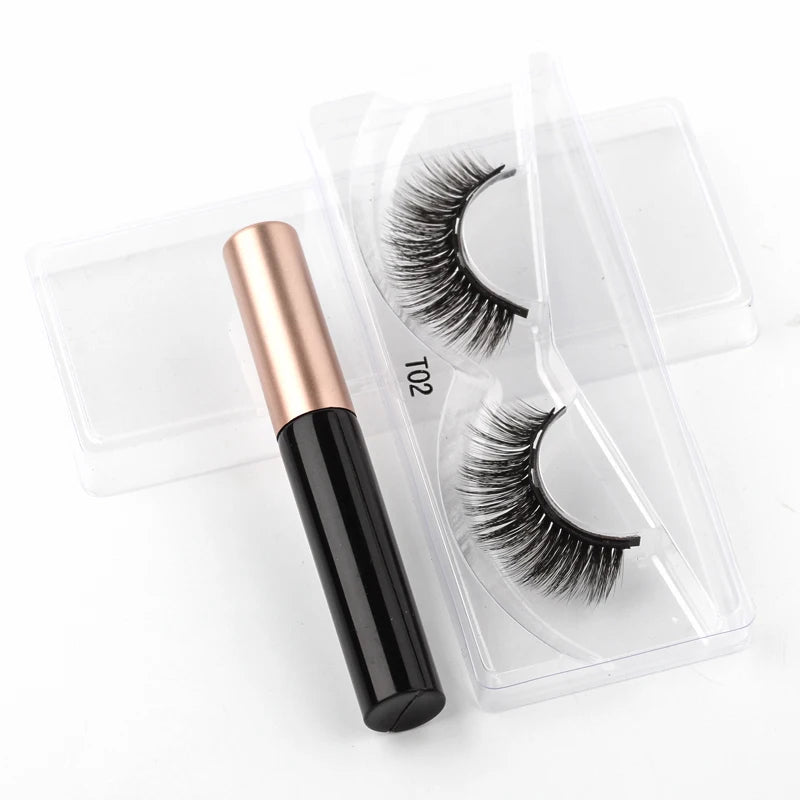 2/3/4 Pairs Magnetic Eyelashes Set Waterproof Liquid Eyeliner Tweezer Wispy False Eyelashes Dramatic 3D Mink Lashes Makeup Tools