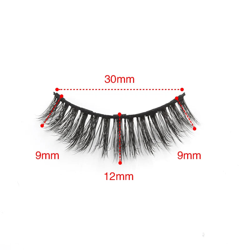 2/3/4 Pairs Magnetic Eyelashes Set Waterproof Liquid Eyeliner Tweezer Wispy False Eyelashes Dramatic 3D Mink Lashes Makeup Tools