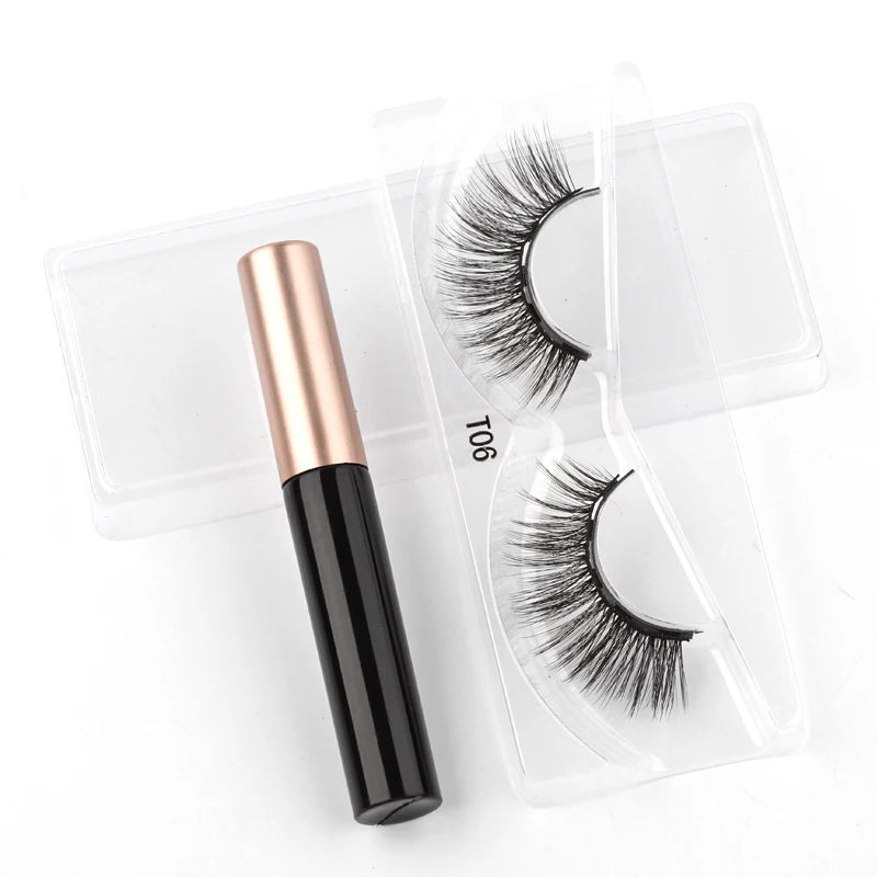 2/3/4 Pairs Magnetic Eyelashes Set Waterproof Liquid Eyeliner Tweezer Wispy False Eyelashes Dramatic 3D Mink Lashes Makeup Tools