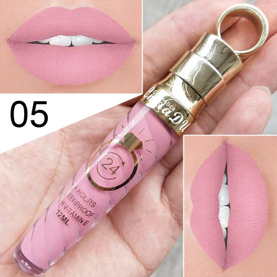 CmaaDU 20Color Matte Lip Gloss  Liquid Lipstick Waterproof Lasting Nude Glitter Fashion Scoop Lip Natural Thread Gloss Cosmetics