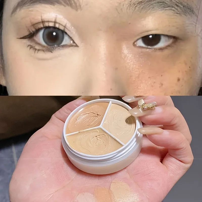 3 Colors Brand Foundation Concealer for Dark Circles,Tears,Freckles,Acne,Pigmentation blemishes Waterproof Full Coverage Makeup