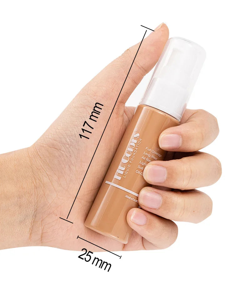 Waterproof Matte Face Liquid Foundation 30ml Full Coverage Whitening Face Concealer Makeup Base Cream Cosmetics for Women
