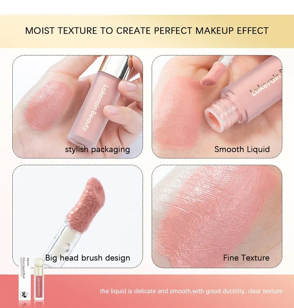 Liquid Blush Velvet Matte Eyeshadow Facial pigment Lasting Powder Fender Beautiful Natural Cream Orange Peach Rare Blush Makeups