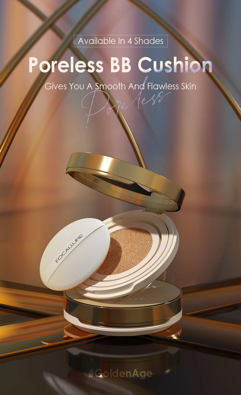 Wholesale FOCALLURE Foundation Air Cushion Waterproof Matte Base Poreless Full Coverage Face Cream Smooth Foundation Cosmetics