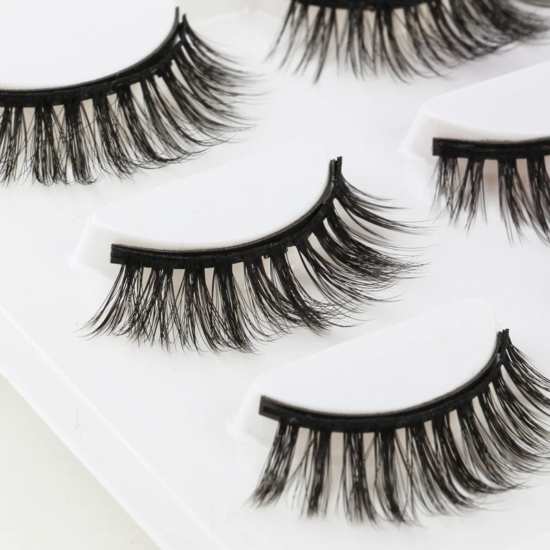 2/3/4 Pairs Magnetic Eyelashes Set Waterproof Liquid Eyeliner Tweezer Wispy False Eyelashes Dramatic 3D Mink Lashes Makeup Tools