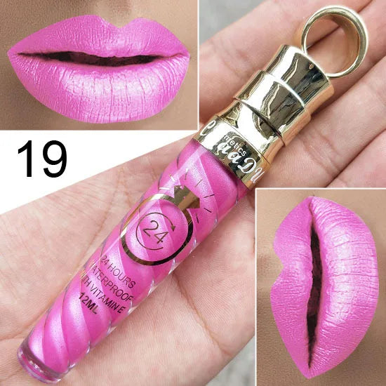 CmaaDU 20Color Matte Lip Gloss  Liquid Lipstick Waterproof Lasting Nude Glitter Fashion Scoop Lip Natural Thread Gloss Cosmetics