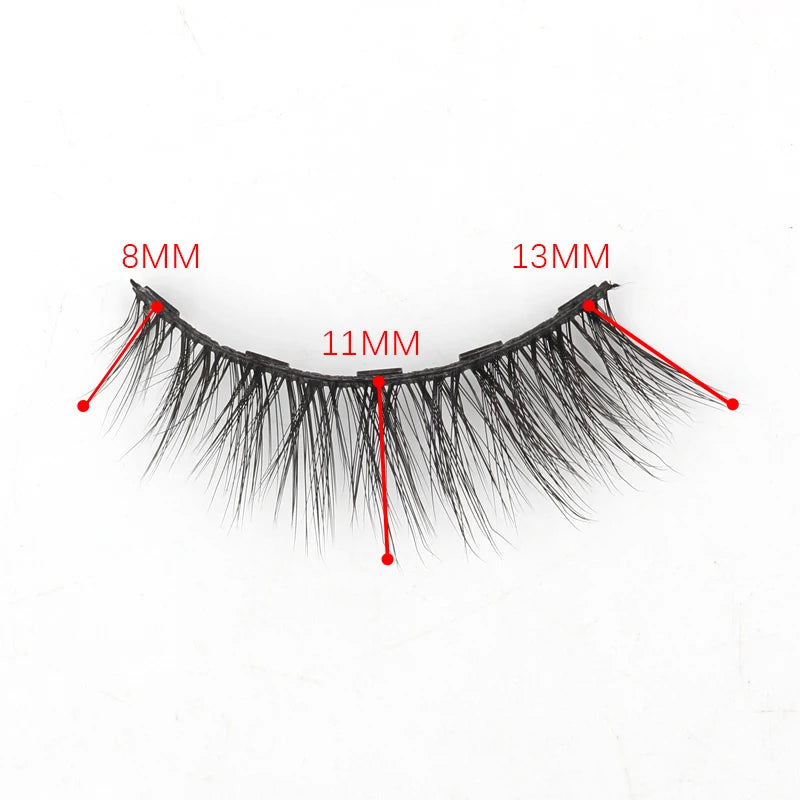 2/3/4 Pairs Magnetic Eyelashes Set Waterproof Liquid Eyeliner Tweezer Wispy False Eyelashes Dramatic 3D Mink Lashes Makeup Tools