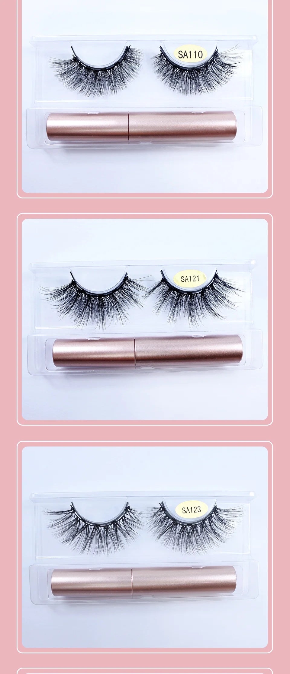 REDSIREN Natural Magnetic Lashes Makeup 1/5Pairs Reusable Magnetic False Eyelashes and Eyeliner Kit