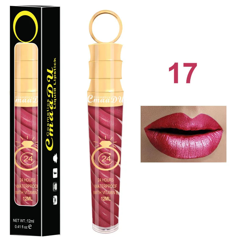 CmaaDU 20Color Matte Lip Gloss  Liquid Lipstick Waterproof Lasting Nude Glitter Fashion Scoop Lip Natural Thread Gloss Cosmetics