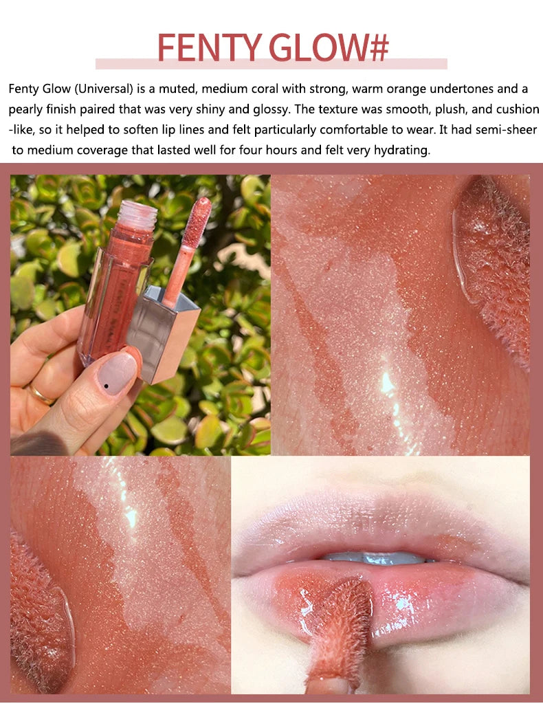 FB Gloss Bomb Cream&Heat Color Drip Lipgloss Glitter Moisturizing Plumper Long Lasting Lipgloss Makeup Liquid Lipstick 9ml