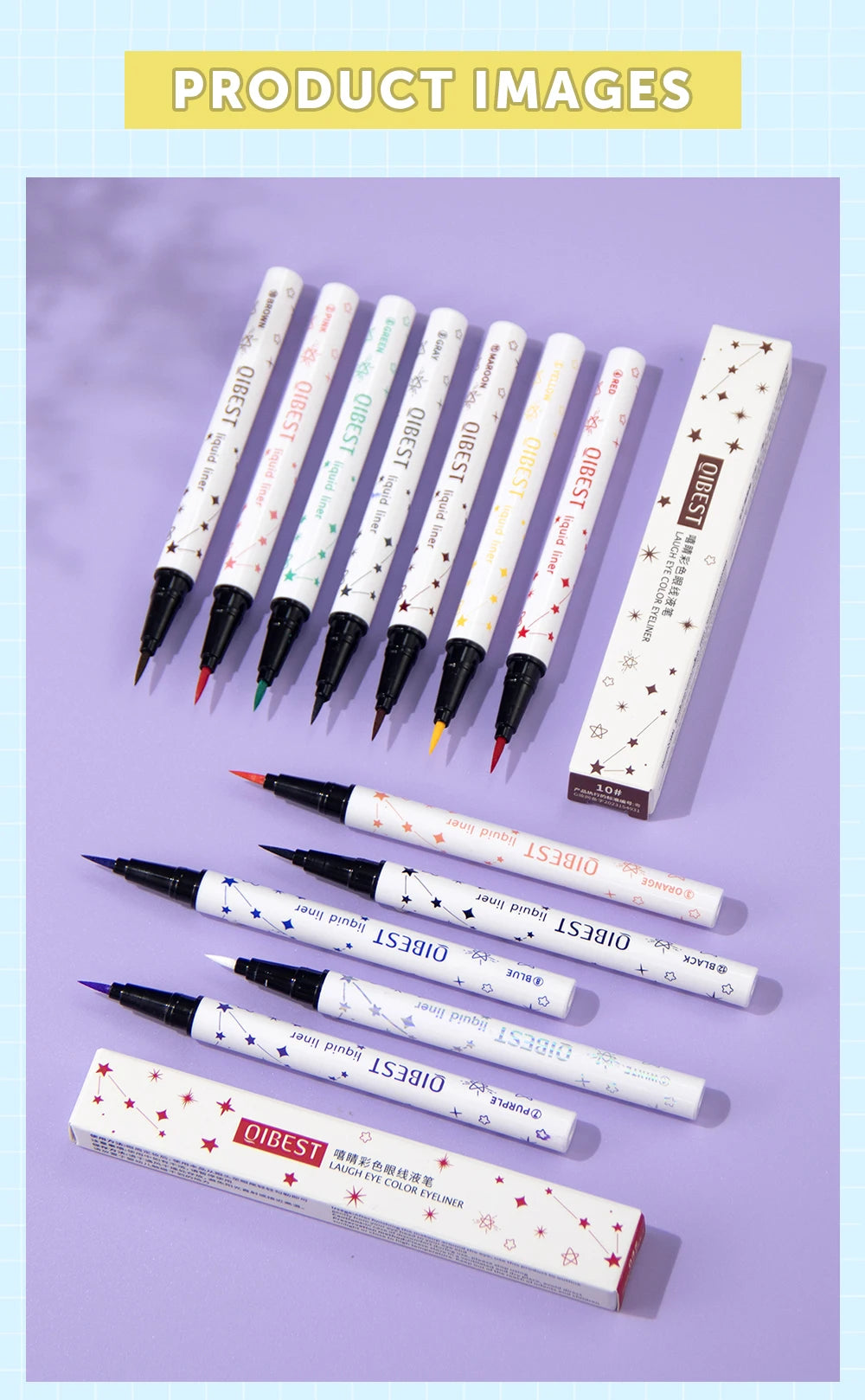 Ultra-Thin Black Eyeliner Pencil Waterproof Long Lasting Smooth 12 Colors Colorful Liquid Eyeliner High Makeup Pigment Eye Liner