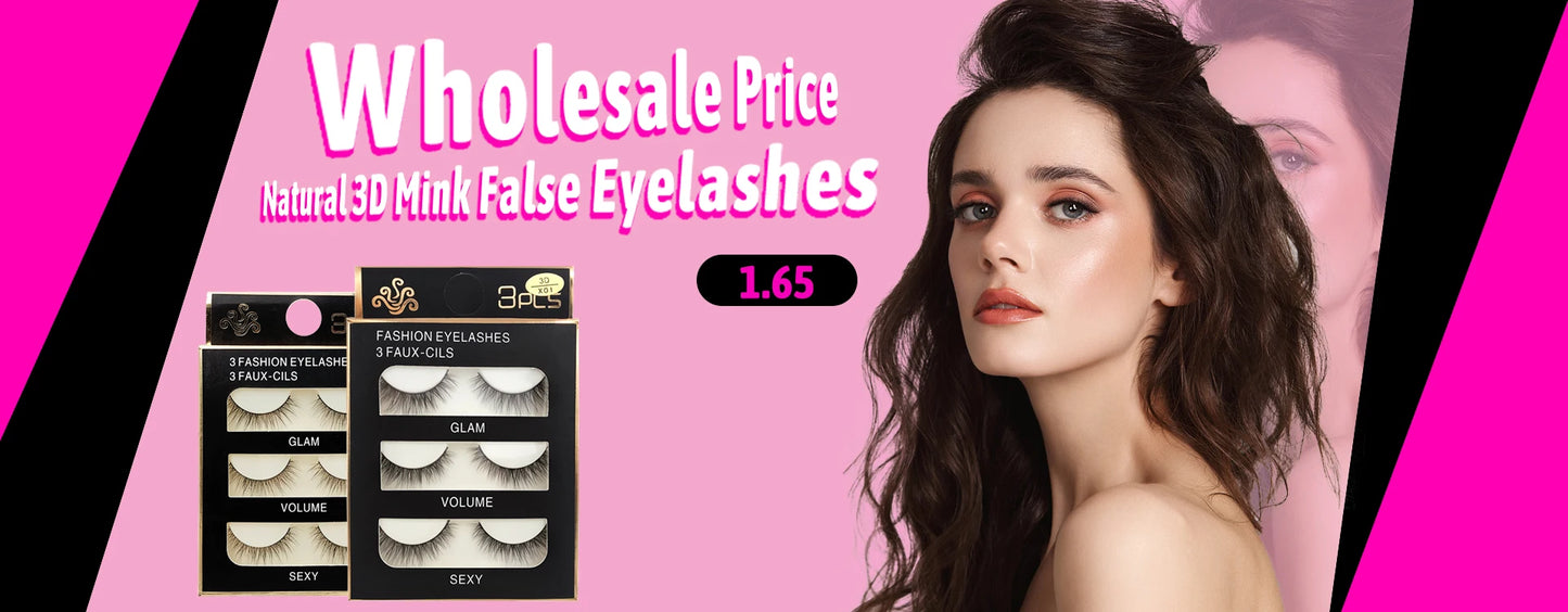 2/3/4 Pairs Magnetic Eyelashes Set Waterproof Liquid Eyeliner Tweezer Wispy False Eyelashes Dramatic 3D Mink Lashes Makeup Tools