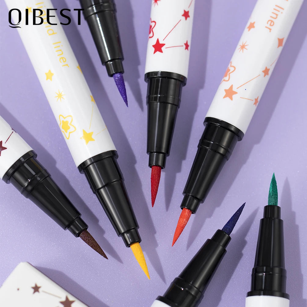 Ultra-Thin Black Eyeliner Pencil Waterproof Long Lasting Smooth 12 Colors Colorful Liquid Eyeliner High Makeup Pigment Eye Liner
