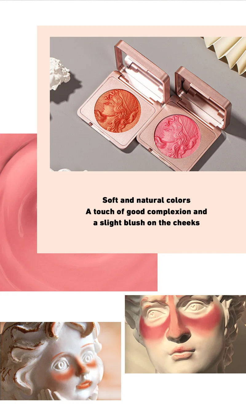 Highlighter Embossed Blush Glitter Facial Shimmer Powder Pink For Cheeks Eyeshadow Contouring Lasting Smooth Cosmetics Makeup