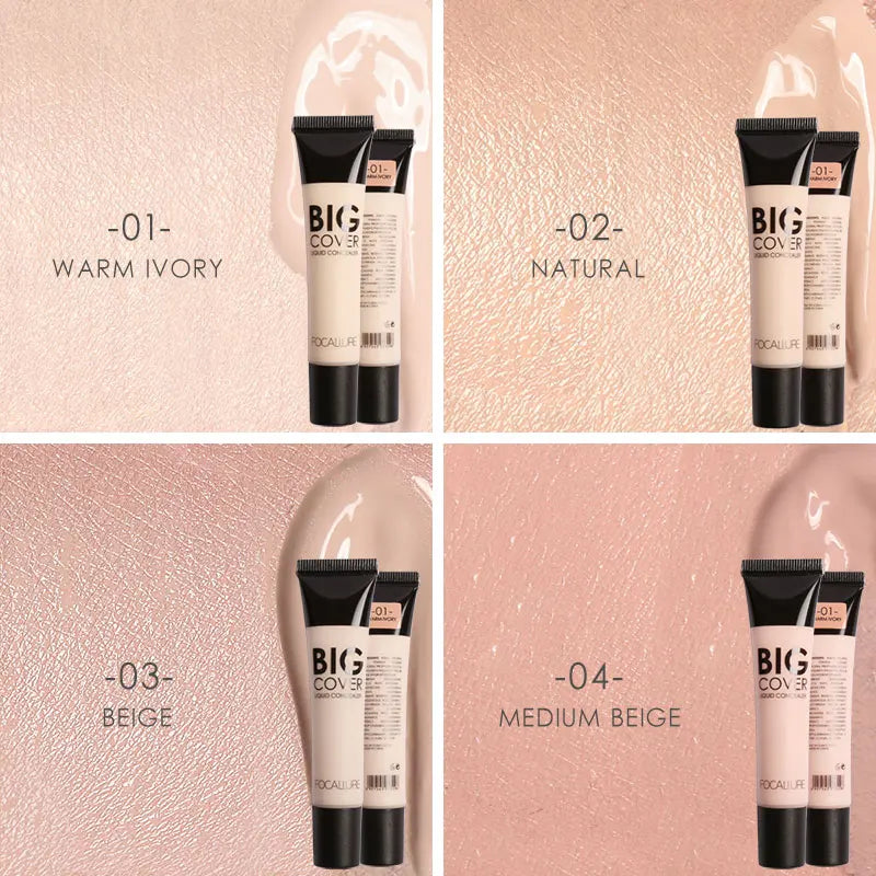 Wholesale FOCALLURE Waterproof High Coverage Face Concealer Cream Lasting Scar Acne Cover Moisturizing Liquid Foundation Makeup