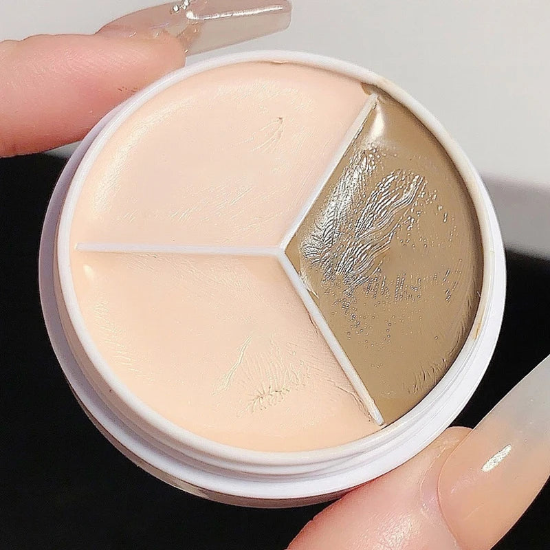3 Colors Brand Foundation Concealer for Dark Circles,Tears,Freckles,Acne,Pigmentation blemishes Waterproof Full Coverage Makeup