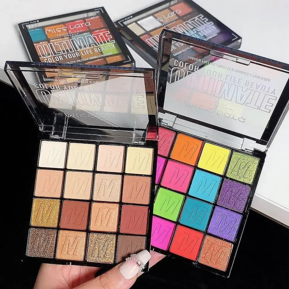 Pearlescent Eye Shadow Plattee Long Lasting Waterproof Eyeshadow Matte Glitter Eyeshadow Palette 16Colors Eyes Make Up Cosmetics