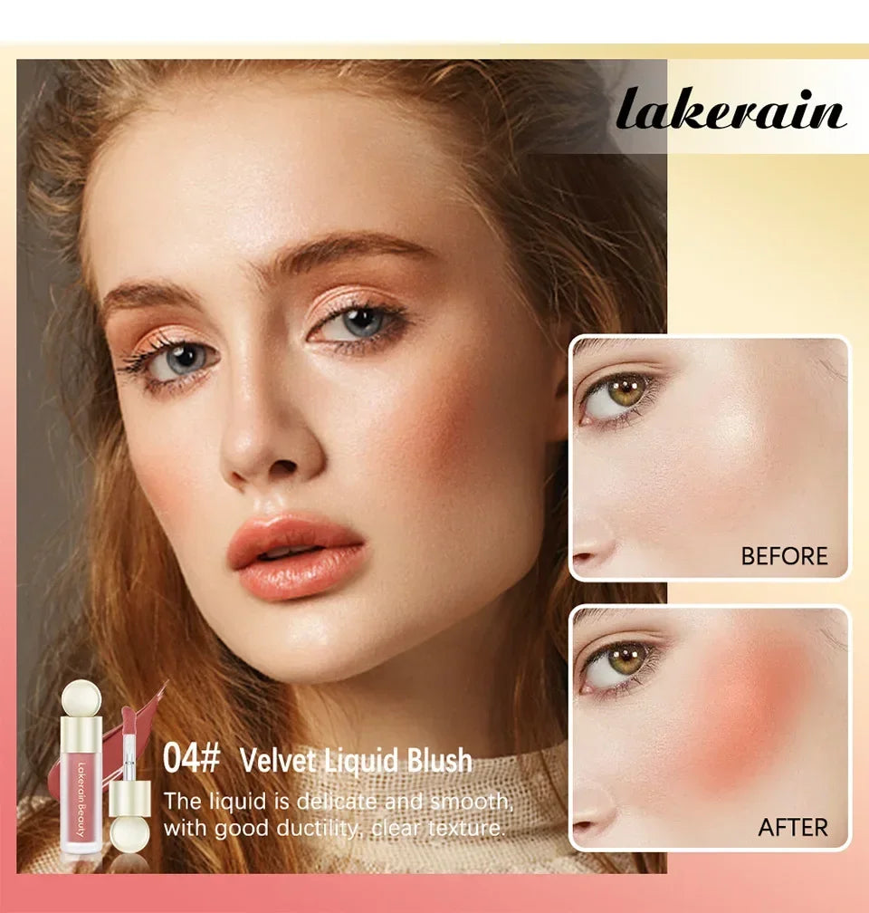 Liquid Blush Velvet Matte Eyeshadow Facial pigment Lasting Powder Fender Beautiful Natural Cream Orange Peach Rare Blush Makeups