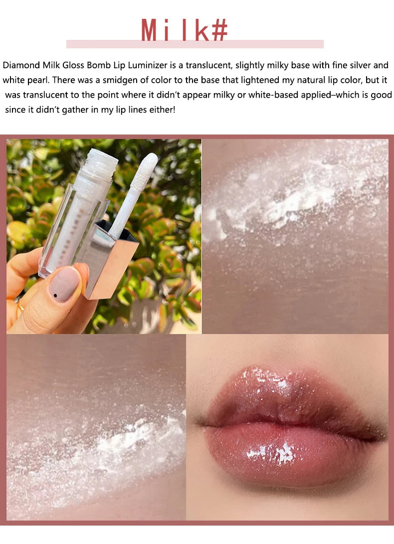 FB Gloss Bomb Cream&Heat Color Drip Lipgloss Glitter Moisturizing Plumper Long Lasting Lipgloss Makeup Liquid Lipstick 9ml