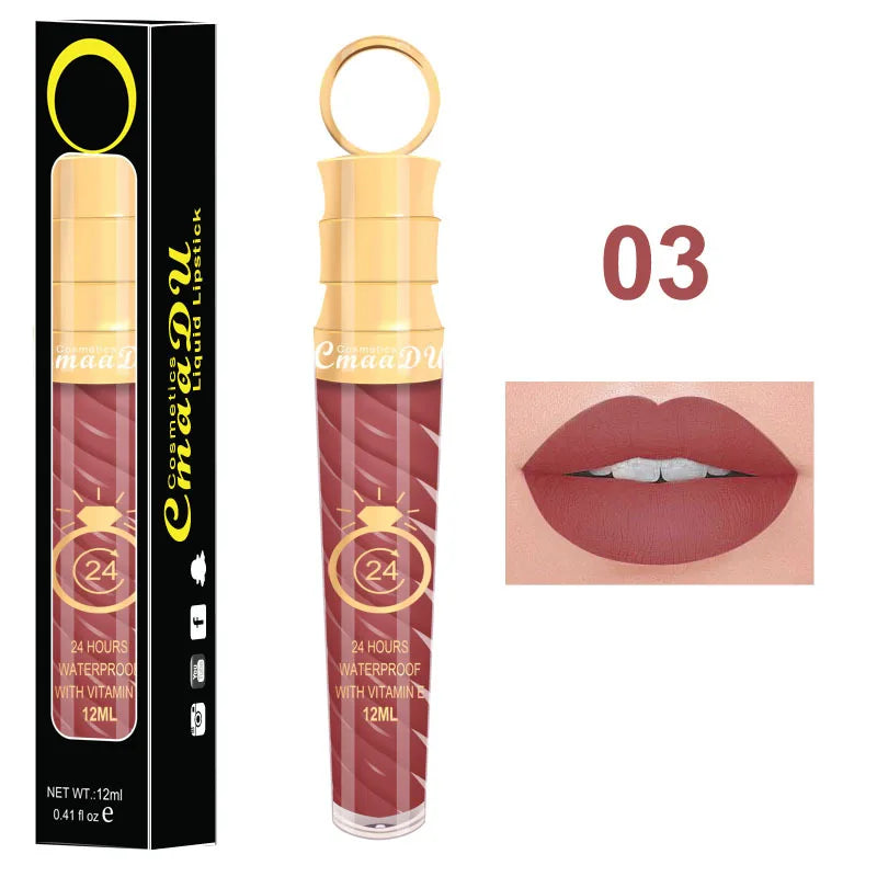 CmaaDU 20Color Matte Lip Gloss  Liquid Lipstick Waterproof Lasting Nude Glitter Fashion Scoop Lip Natural Thread Gloss Cosmetics