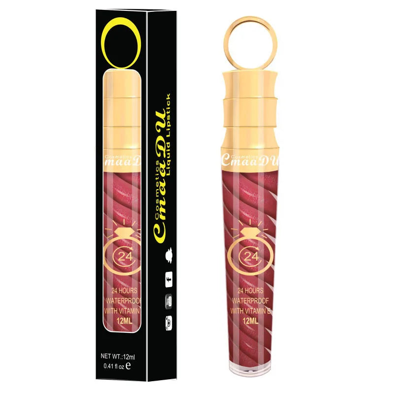 CmaaDU 20Color Matte Lip Gloss  Liquid Lipstick Waterproof Lasting Nude Glitter Fashion Scoop Lip Natural Thread Gloss Cosmetics