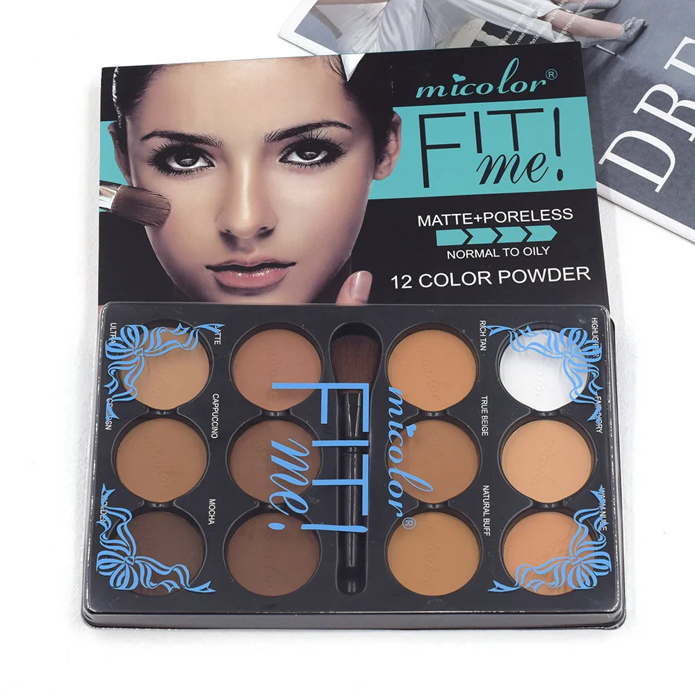 Coffee Color Contour Palette Makeup 12 Colors Long-Lasting Matte Eyeshadow Face Highlighters Make Up Contouring Powder Cosmetics