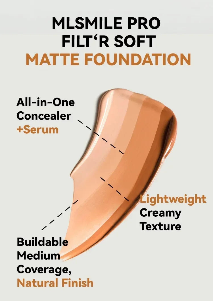 Waterproof Face Foundation Cream Oil-Control Matte BBCream Lasting  Liquid Concealer Full Coverage Matte Base Face Makeup Women