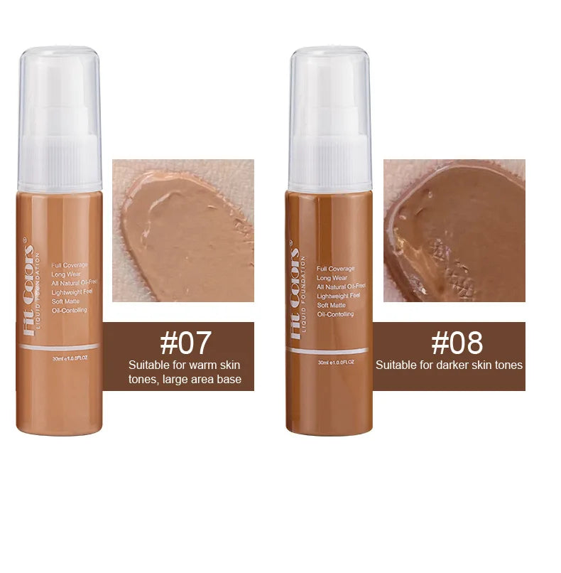 Waterproof Matte Face Liquid Foundation 30ml Full Coverage Whitening Face Concealer Makeup Base Cream Cosmetics for Women