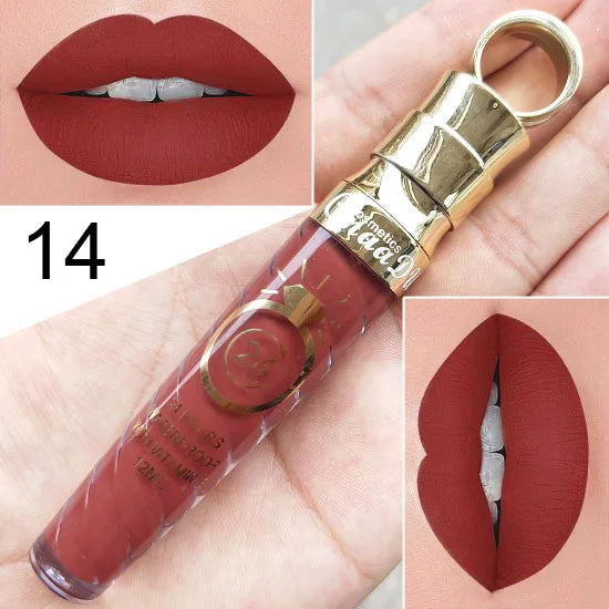 CmaaDU 20Color Matte Lip Gloss  Liquid Lipstick Waterproof Lasting Nude Glitter Fashion Scoop Lip Natural Thread Gloss Cosmetics