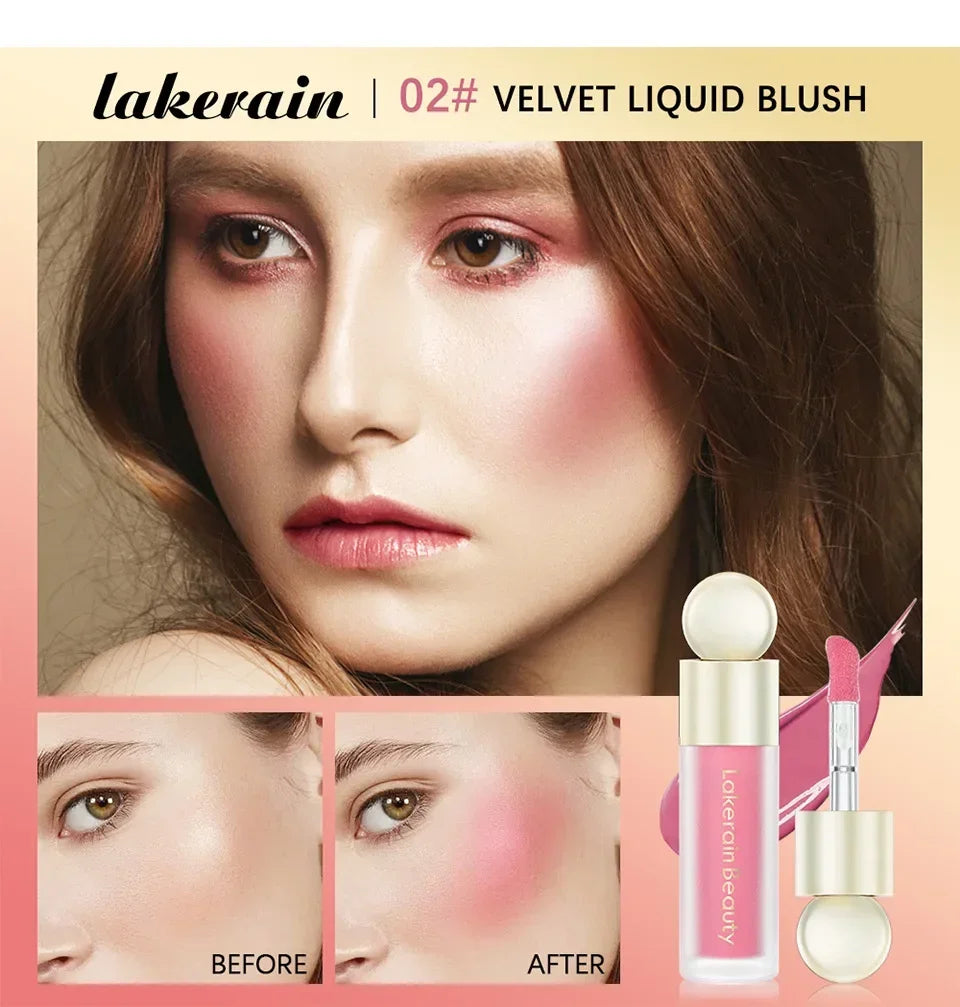 Liquid Blush Velvet Matte Eyeshadow Facial pigment Lasting Powder Fender Beautiful Natural Cream Orange Peach Rare Blush Makeups