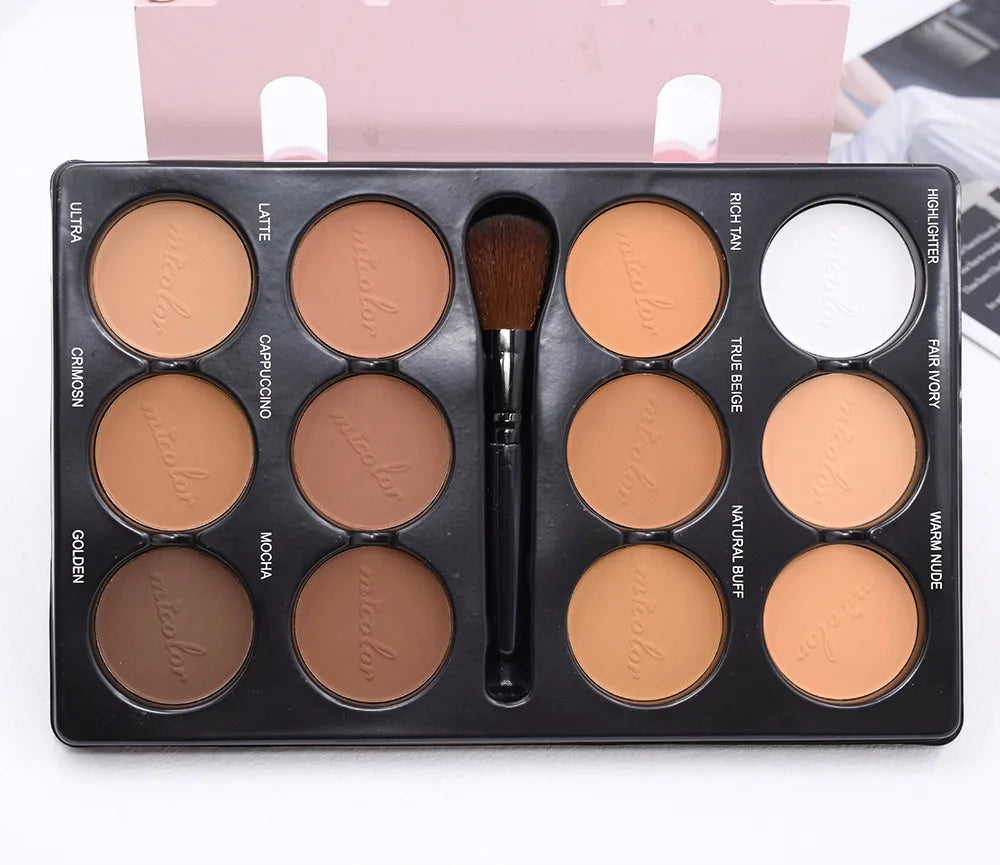 Coffee Color Contour Palette Makeup 12 Colors Long-Lasting Matte Eyeshadow Face Highlighters Make Up Contouring Powder Cosmetics