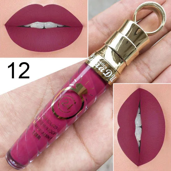 CmaaDU 20Color Matte Lip Gloss  Liquid Lipstick Waterproof Lasting Nude Glitter Fashion Scoop Lip Natural Thread Gloss Cosmetics