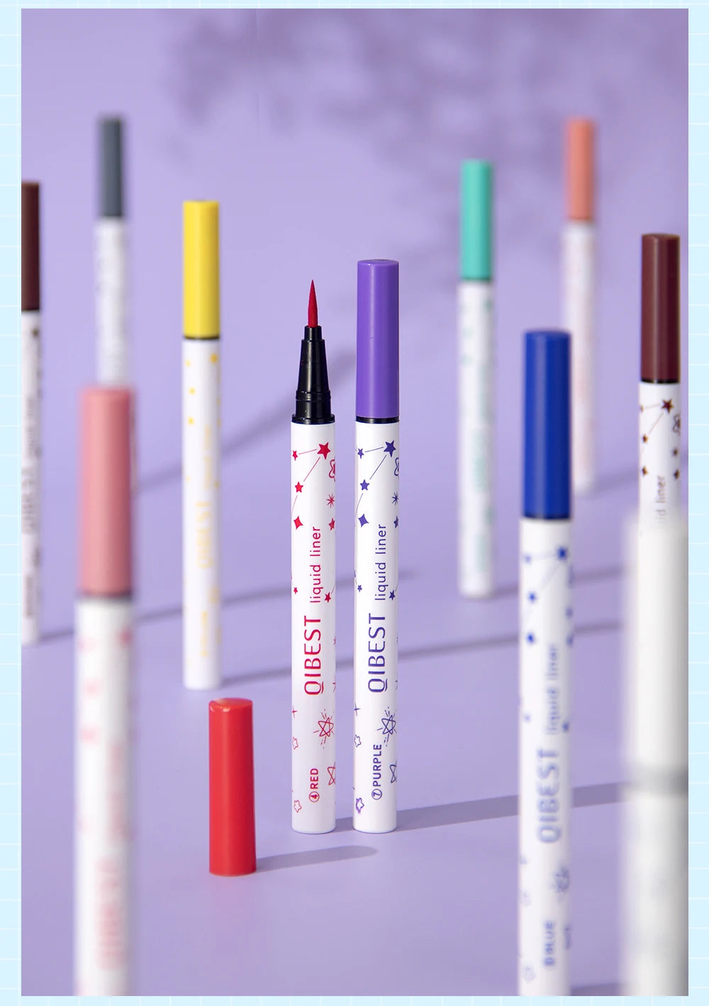 Ultra-Thin Black Eyeliner Pencil Waterproof Long Lasting Smooth 12 Colors Colorful Liquid Eyeliner High Makeup Pigment Eye Liner