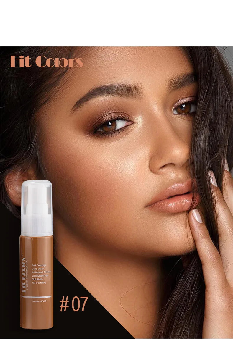 Waterproof Matte Face Liquid Foundation 30ml Full Coverage Whitening Face Concealer Makeup Base Cream Cosmetics for Women