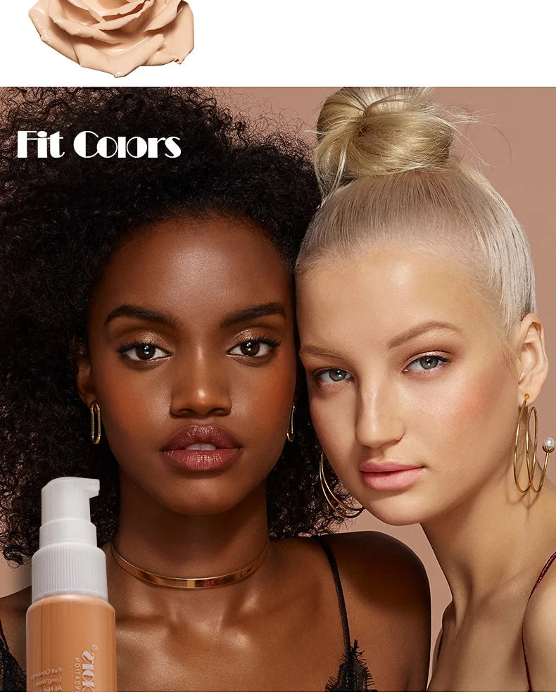 Waterproof Matte Face Liquid Foundation 30ml Full Coverage Whitening Face Concealer Makeup Base Cream Cosmetics for Women