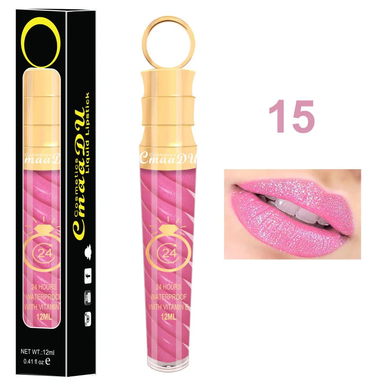 CmaaDU 20Color Matte Lip Gloss  Liquid Lipstick Waterproof Lasting Nude Glitter Fashion Scoop Lip Natural Thread Gloss Cosmetics