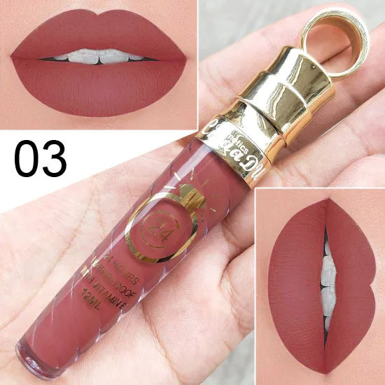 CmaaDU 20Color Matte Lip Gloss  Liquid Lipstick Waterproof Lasting Nude Glitter Fashion Scoop Lip Natural Thread Gloss Cosmetics