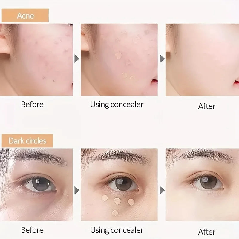 3 Colors Brand Foundation Concealer for Dark Circles,Tears,Freckles,Acne,Pigmentation blemishes Waterproof Full Coverage Makeup
